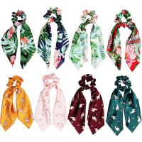 Bunny Ears Hair Scrunchies, Silk, printing, durable & elastic & for woman 