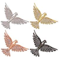 Cubic Zirconia Micro Pave Brass Pendant, Bird, plated, micro pave cubic zirconia & for woman Approx 1.5mm 