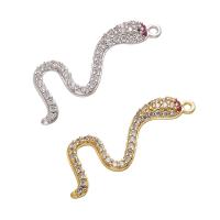 Cubic Zirconia Micro Pave Brass Pendant, Snake, plated, DIY & micro pave cubic zirconia Approx 1.2mm 