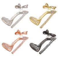 Cubic Zirconia Micro Pave Brass Pendant, Shoes, plated, DIY & micro pave cubic zirconia Approx 1mm 