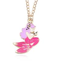 Enamel Zinc Alloy Necklace, with enamel, Mermaid, plated, cute & fashion jewelry, nickel, lead & cadmium free 