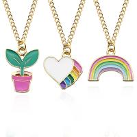 Enamel Zinc Alloy Necklace, with enamel, plated, fashion jewelry nickel, lead & cadmium free 