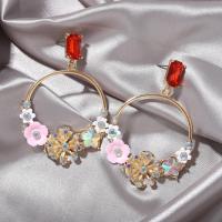 Zinc Alloy Drop Earring, plated, fashion jewelry & with rhinestone, nickel, lead & cadmium free 