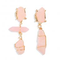 Zinc Alloy Drop Earring, with Resin, plated, fashion jewelry & for woman, pink, nickel, lead & cadmium free 