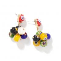 Zinc Alloy Drop Earring, with Resin, plated, fashion jewelry & for woman, multi-colored, nickel, lead & cadmium free 