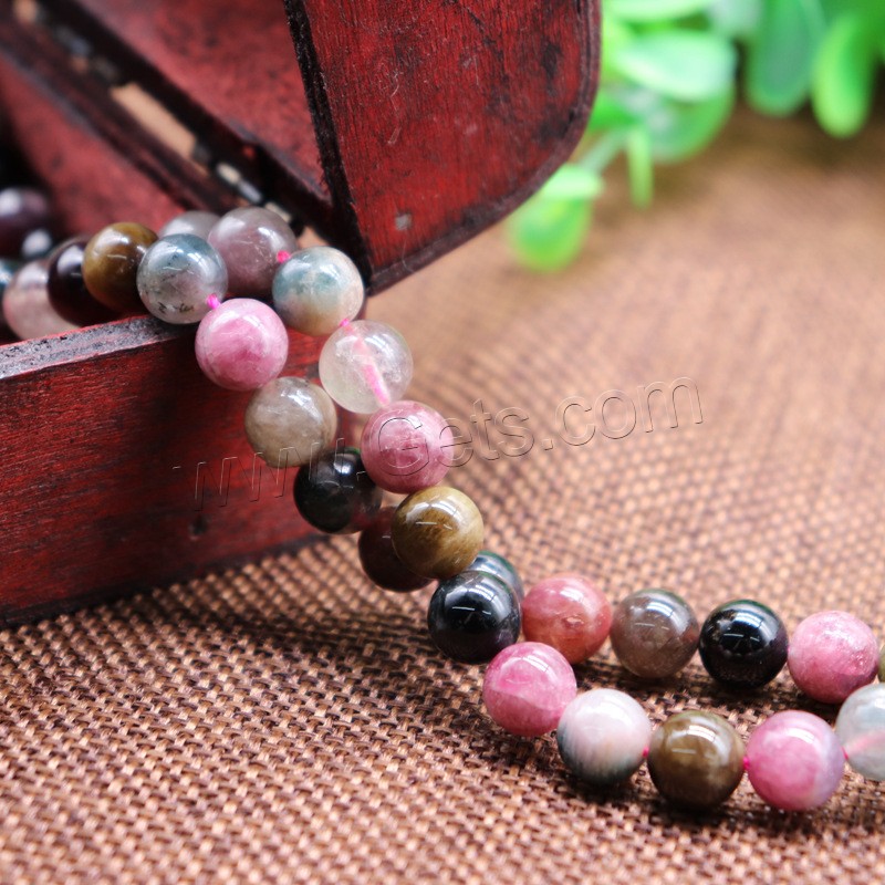 Natural Tourmaline Beads, DIY & different size for choice, Length:Approx 15.7 Inch, Sold By Strand