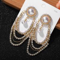 Fashion Fringe Earrings, Zinc Alloy, plated, fashion jewelry & for woman & with rhinestone, nickel, lead & cadmium free 