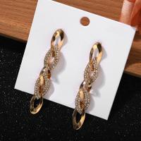 Zinc Alloy Rhinestone Drop Earring, plated, fashion jewelry & for woman & with rhinestone, nickel, lead & cadmium free 