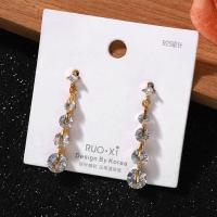 Zinc Alloy Rhinestone Drop Earring, plated, fashion jewelry & for woman & with rhinestone, nickel, lead & cadmium free 