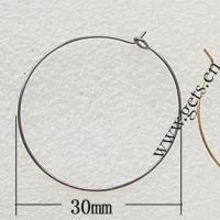 Латунный компонет-кольцо для сережек, Латунь, Другое покрытие, открыть, Много цветов для выбора, не содержит свинец и никель, 30mm, 5000ПК/сумка, продается сумка