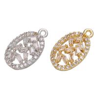 Cubic Zirconia Micro Pave Brass Pendant, DIY & micro pave cubic zirconia & hollow 