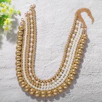 Zinc Alloy Necklace, with Plastic Pearl, plated, fashion jewelry & for woman nickel, lead & cadmium free, 21cm-50cm 