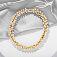 Zinc Alloy Necklace, with Plastic Pearl, plated, fashion jewelry & for woman, nickel, lead & cadmium free 