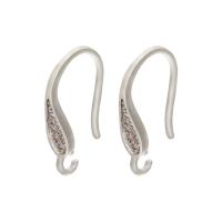 Messing Ohrhaken, plattiert, DIY & Micro pave Zirkonia, keine, 9x4x16mm, Bohrung:ca. 1.5mm, verkauft von Paar