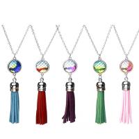 Fashion Fringe Necklace, Zinc Alloy, Tassel, fashion jewelry & for woman 500mm 