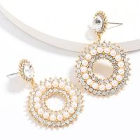 Zinc Alloy Rhinestone Drop Earring, plated, fashion jewelry & for woman & with rhinestone, nickel, lead & cadmium free 