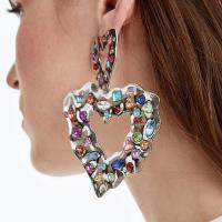 Zinc Alloy Rhinestone Drop Earring, plated, fashion jewelry & for woman & with rhinestone nickel, lead & cadmium free 