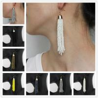 Fashion Fringe Earrings, Zinc Alloy, with Seedbead, plated, fashion jewelry & for woman nickel, lead & cadmium free 