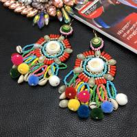 Fashion Fringe Earrings, Seedbead, with Shell, fashion jewelry & for woman, nickel, lead & cadmium free 