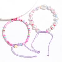 Polymer Clay Bracelets, Polyamide, with Plastic Pearl, fashion jewelry & for woman 