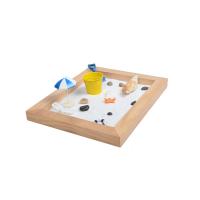 pino Zen Sandbox Ornament, Cuadrado, medio hecho a mano, para el hogar y la oficina, 250x200x20mm, Vendido por UD