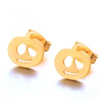 Pendientes de Perno de Aleación de Zinc, Calabaza, chapado, Joyería & para mujer, más colores para la opción, libre de níquel, plomo & cadmio, 7x10mm, Vendido por Par