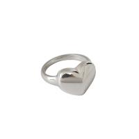 Bague en argent , 990 en argent sterling, coeur, Placage de couleur argentée, pour femme 2.3mm Vendu par PC