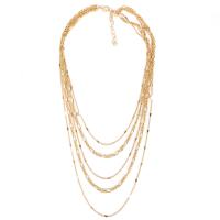 aluminium collier de chandail, Placage de couleur d'or, pour femme & creux, couleur métallique plaquée, 420mm,600mm Environ 23.62 pouce, Vendu par brin