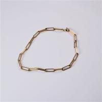 Mode Collier Choker, Acier titane, Placage de couleur d'or, pour femme, couleur métallique plaquée, 6mm Environ 15.75 pouce, Vendu par brin