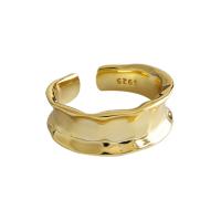 Plata de ley 925 Anillo de dedo Cuff, chapado, ajustable & para mujer, más colores para la opción, 7.8mm, 16.9mm, tamaño:6.5, Vendido por UD