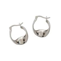 Sterling Silver Huggie Hoop Earring, 925 Sterling Silver, plated, Korean style & for woman 5mm, 13mm 