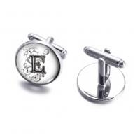 Glass Cufflinks, with Zinc Alloy, fashion jewelry & for woman 