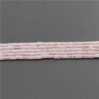 Natural Rose Quartz Beads, Column, polished, DIY, pink Approx 15.4 Inch  