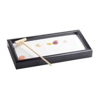 Middle Density Fibreboard Zen Sandbox Ornament, Square, half handmade, for home and office, black 