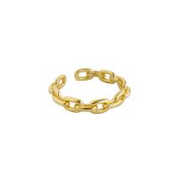 Plata de ley 925 Anillo de dedo Cuff, chapado, ajustable & para mujer, más colores para la opción, 3.8mm, 16.9mm, tamaño:6.5, Vendido por UD