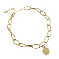 Plata de ley 925 pulsera tobillera, con 1.77lnch extender cadena, Redondo aplanado, chapado, cadena oval & para mujer, más colores para la opción, 10mm, longitud:aproximado 7.8 Inch, Vendido por Sarta