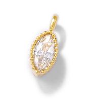 Cubic Zirconia Micro Pave Brass Pendant, durable & Mini & multifunctional & DIY & micro pave cubic zirconia, gold Approx 1mm 