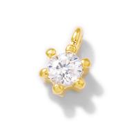 Cubic Zirconia Micro Pave Brass Pendant, durable & Mini & multifunctional & DIY & micro pave cubic zirconia, gold Approx 1mm 