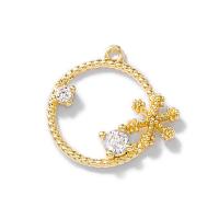 Cubic Zirconia Micro Pave Brass Pendant, durable & Mini & multifunctional & DIY & micro pave cubic zirconia, gold Approx 1mm 