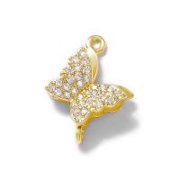 Cubic Zirconia Micro Pave Brass Pendant, durable & Mini & multifunctional & DIY & micro pave cubic zirconia, gold Approx 1mm 