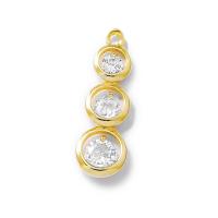 Cubic Zirconia Micro Pave Brass Pendant, durable & Mini & multifunctional & DIY & micro pave cubic zirconia, gold Approx 1mm 