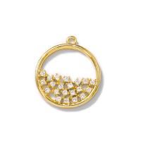 Cubic Zirconia Micro Pave Brass Pendant, durable & Mini & multifunctional & DIY & micro pave cubic zirconia, gold Approx 1mm 