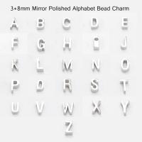 Edelstahl Perlen, Alphabet-Buchstabe, DIY, keine, 8x3x1.8mm, 26PCs/setzen, verkauft von setzen