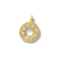 Cubic Zirconia Micro Pave Brass Pendant, Mini & DIY & micro pave cubic zirconia, gold Approx 1mm 