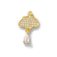 Cubic Zirconia Micro Pave Brass Pendant, Mini & DIY & micro pave cubic zirconia, gold Approx 1mm 