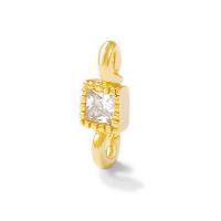 Cubic Zirconia Micro Pave Brass Connector, Mini & DIY & micro pave cubic zirconia, gold Approx 1mm 