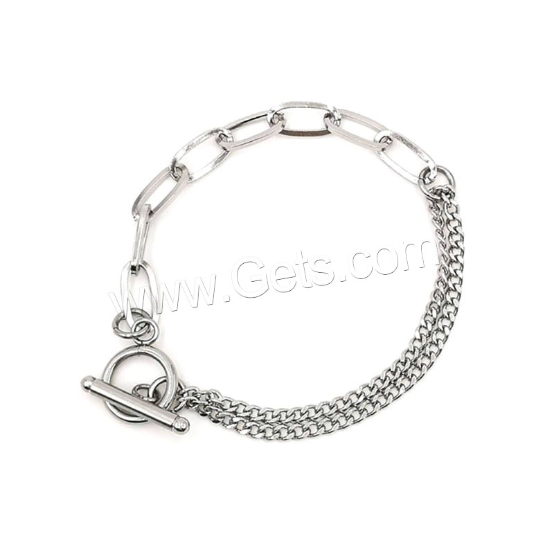 Titanium Steel Bracelet & Bangle, polished, Unisex & different size for choice, metallic color plated, 3mm,6mm, Sold By Strand