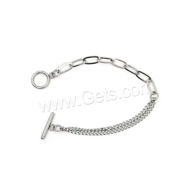 Titanium Steel Bracelet & Bangle, polished, Unisex & different size for choice, metallic color plated, 3mm,6mm, Sold By Strand