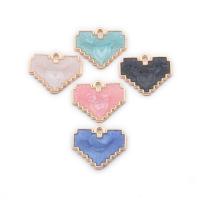 Zinc Alloy Enamel Pendants, Heart, gold color plated, DIY 