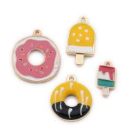 Zinc Alloy Enamel Pendants, gold color plated, DIY 